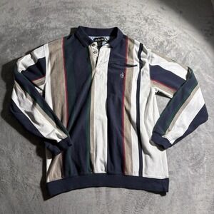 Vintage 90's Knights of The Round Table Rugby Pullover Polo Striped XL